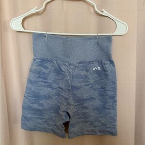 AYBL Blue Camo High-Waisted Shorts